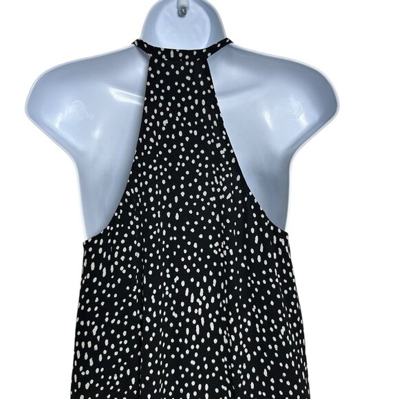 A.L.C. Women’s Sz 2 Sleeveless Black White Polka Dot Shift Lined Dress 100% Silk - Picture 7 of 13